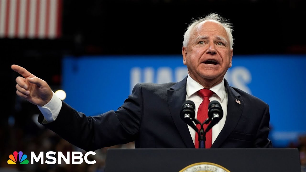 LIVE: Tim Walz speaks live as Harris campaign surges and Trump scra...